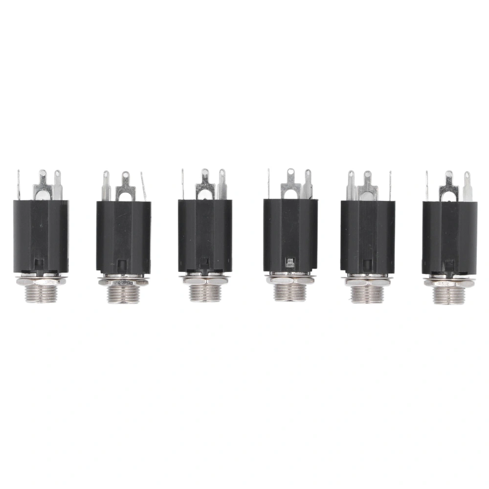 6 PCS Guitar Audio Socket 1/4 Inch Improved Signal Reduce Interference Electric Guitar Audio Jack