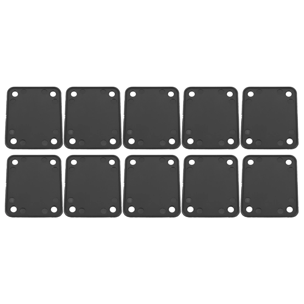 10PCS Electric Guitar Neckplate Black Color Plastic Guitar Neck Joint Connecting Strengthen Plate