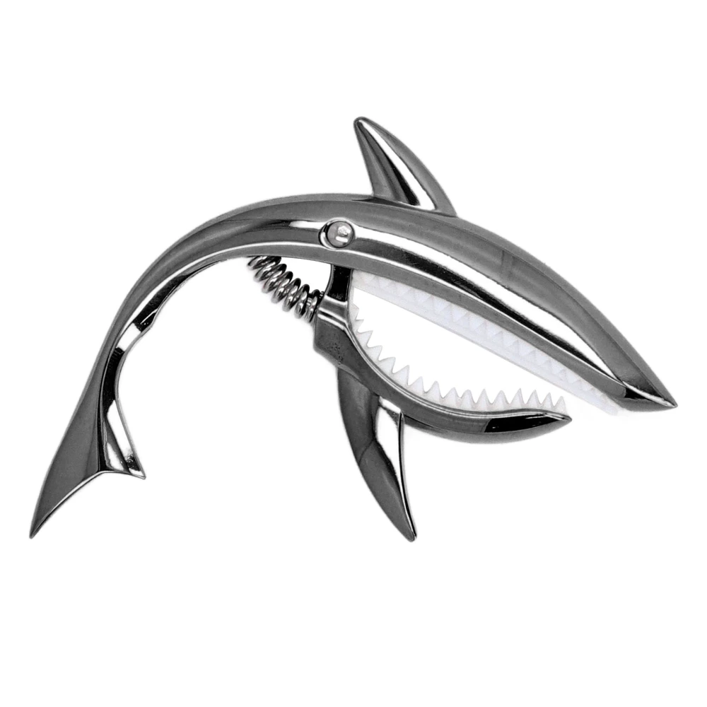 Guitar Capo Cool Shark Shape Zinc Alloy Silicone Capo for Electric Acoustic Ukulele Guitars Ruthenium Black