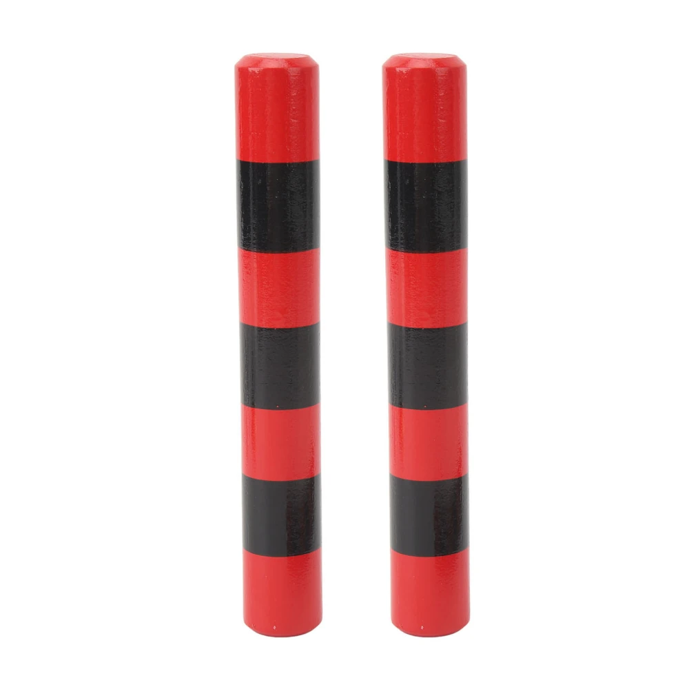 1 Pair Rhythm Sticks Wooden Case Iron Beads Sand Stick Shaker Musical Sticks Rhythm Percussion for Early Education Red Stripe