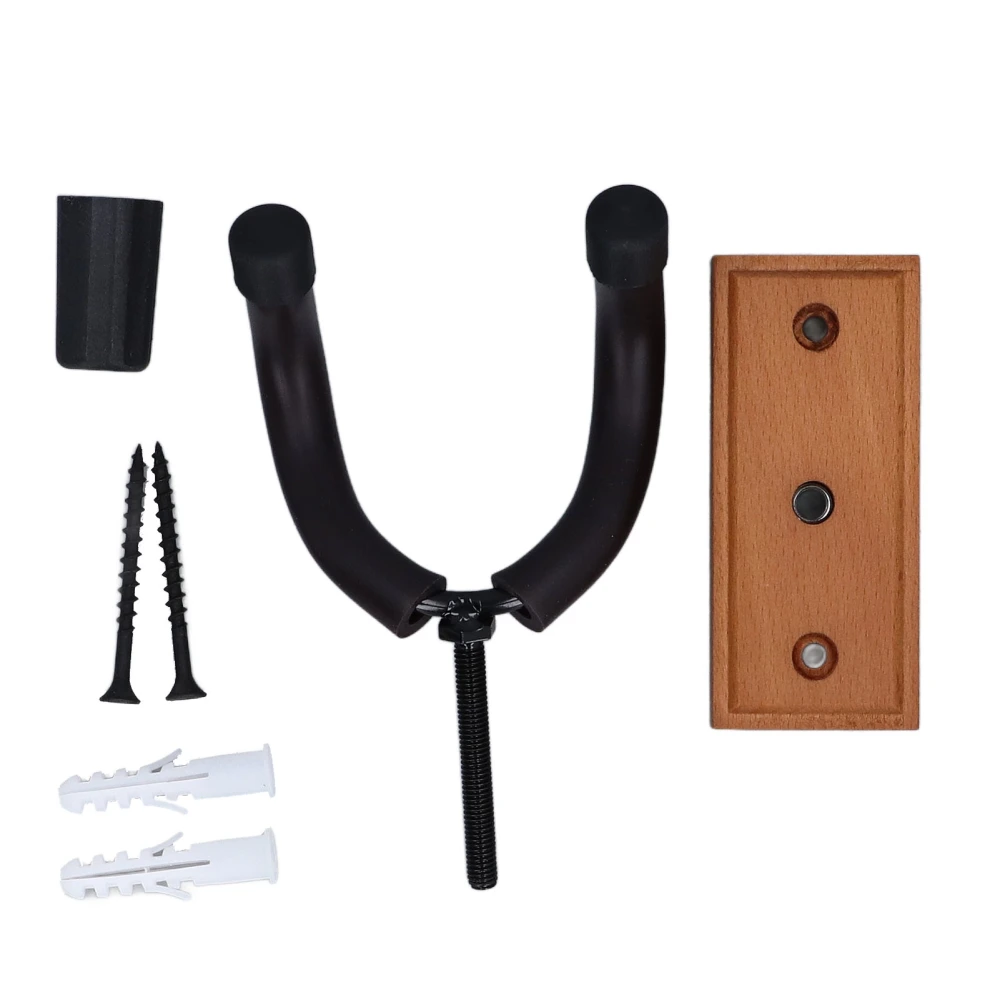 Guitar Wall Mount Hanger Guitar Neck Bracket Hook Holder Musical Instrument Accessories Square Beech Walnut Color