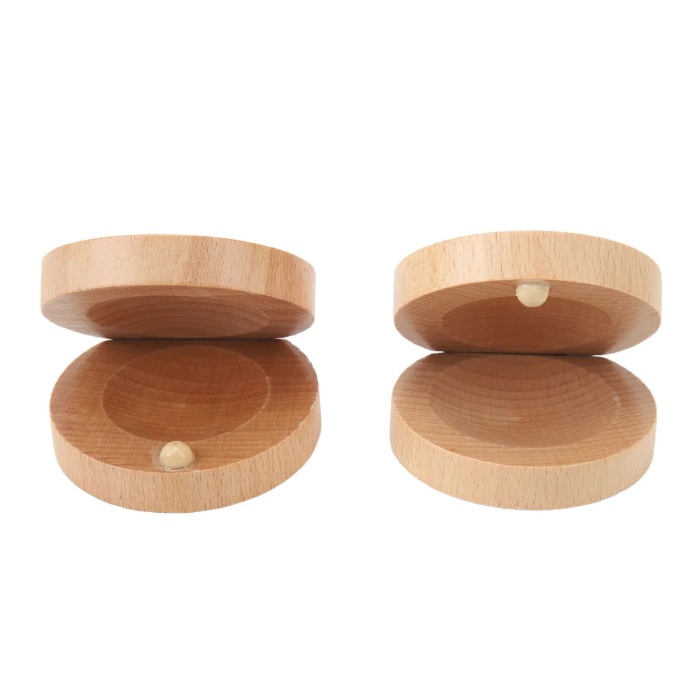 1 Pair of Wooden Castanets Kids Education Wood Finger Clappers Percussion Musical Instruments