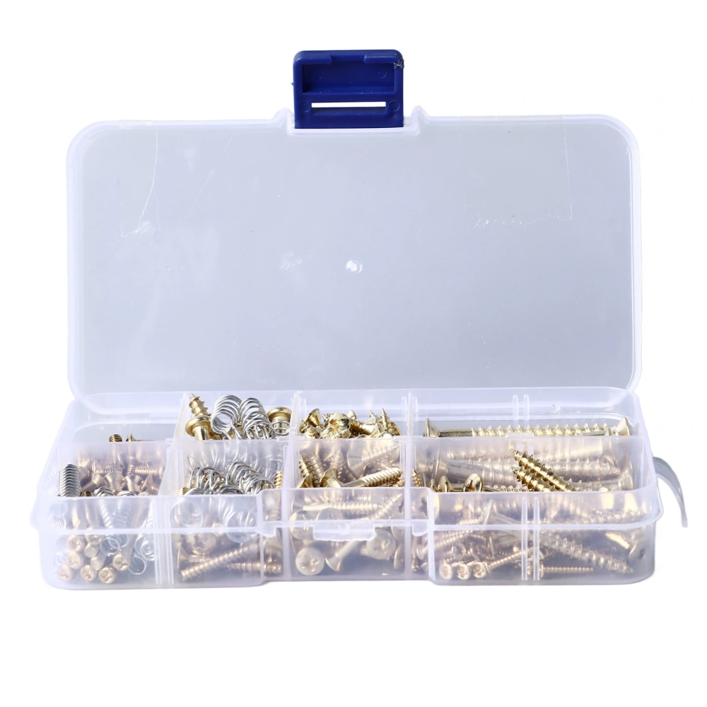 Guitar Screw Kit Bridge Screw Spring Assortment Metal Instrument Accessory for Repair Maintenance Gold
