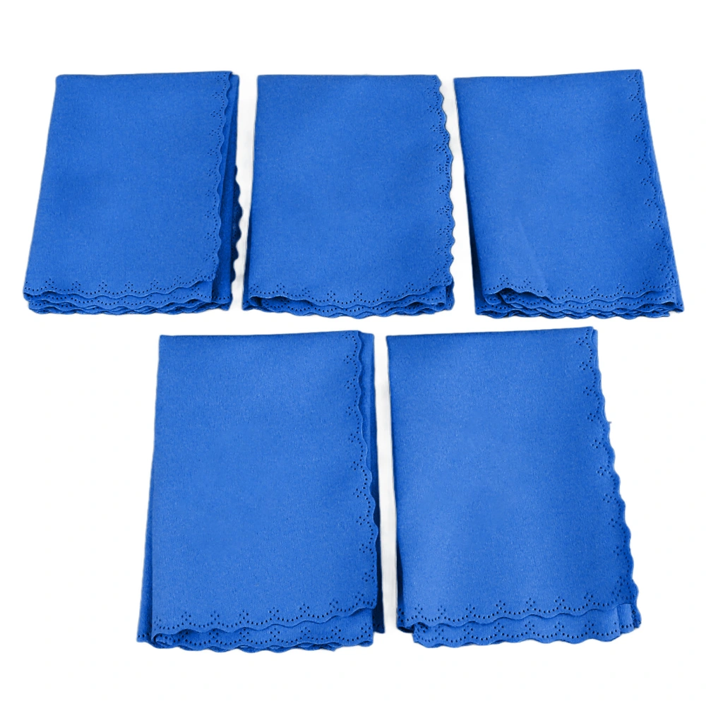 5PCS Piano Cleaning Cloth Musical Instruments Polishing Cleaning Cloth for Guitar Bass Violin Dark Blue