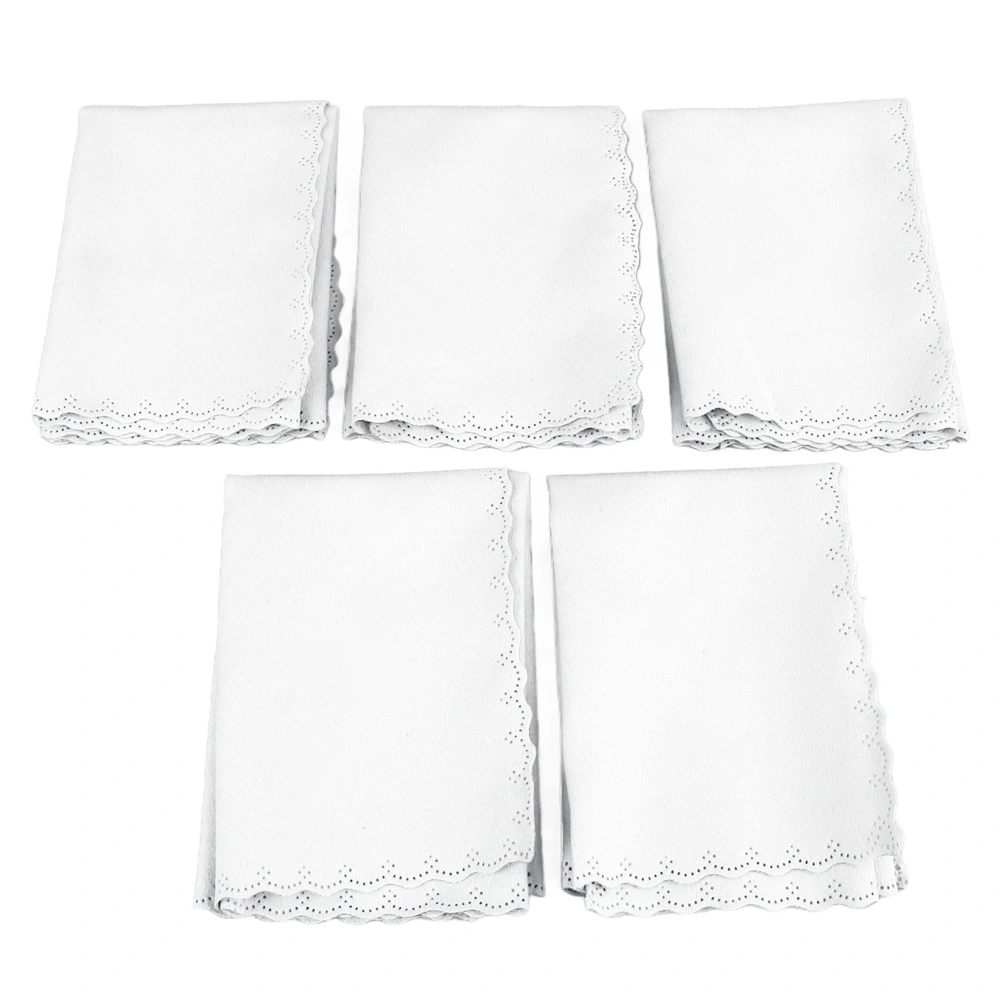 5PCS Piano Cleaning Cloth Musical Instruments Polishing Cleaning Cloth for Guitar Bass Violin White