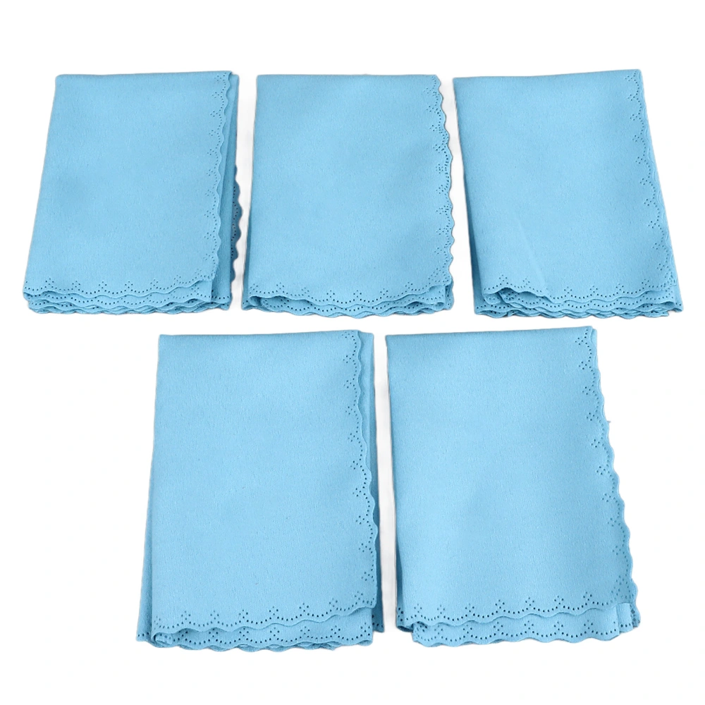 5PCS Piano Cleaning Cloth Musical Instruments Polishing Cleaning Cloth for Guitar Bass Violin Sky Blue