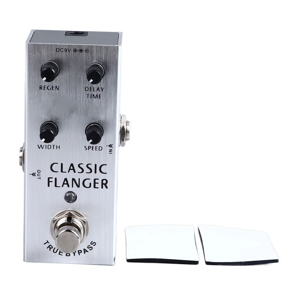 Electric Guitar Effector Multifunctional Guitar Pedal for Musical Instrument Tuning Knob Adjustment Metal Shell Silver