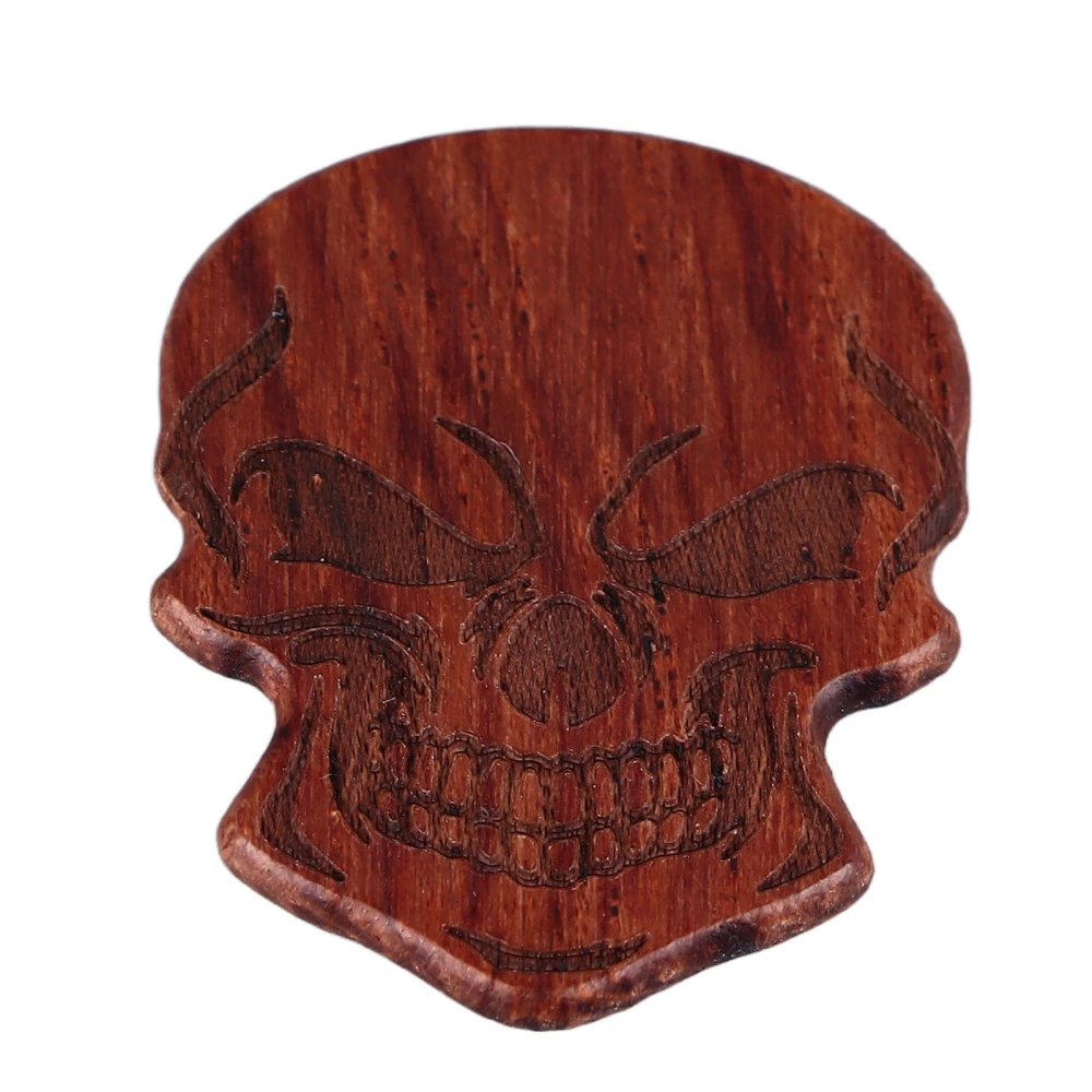 Cool Skull Guitar Pick Halloween Horrible Solid Wood Musical Instrument Accessories Type B(rosewood)