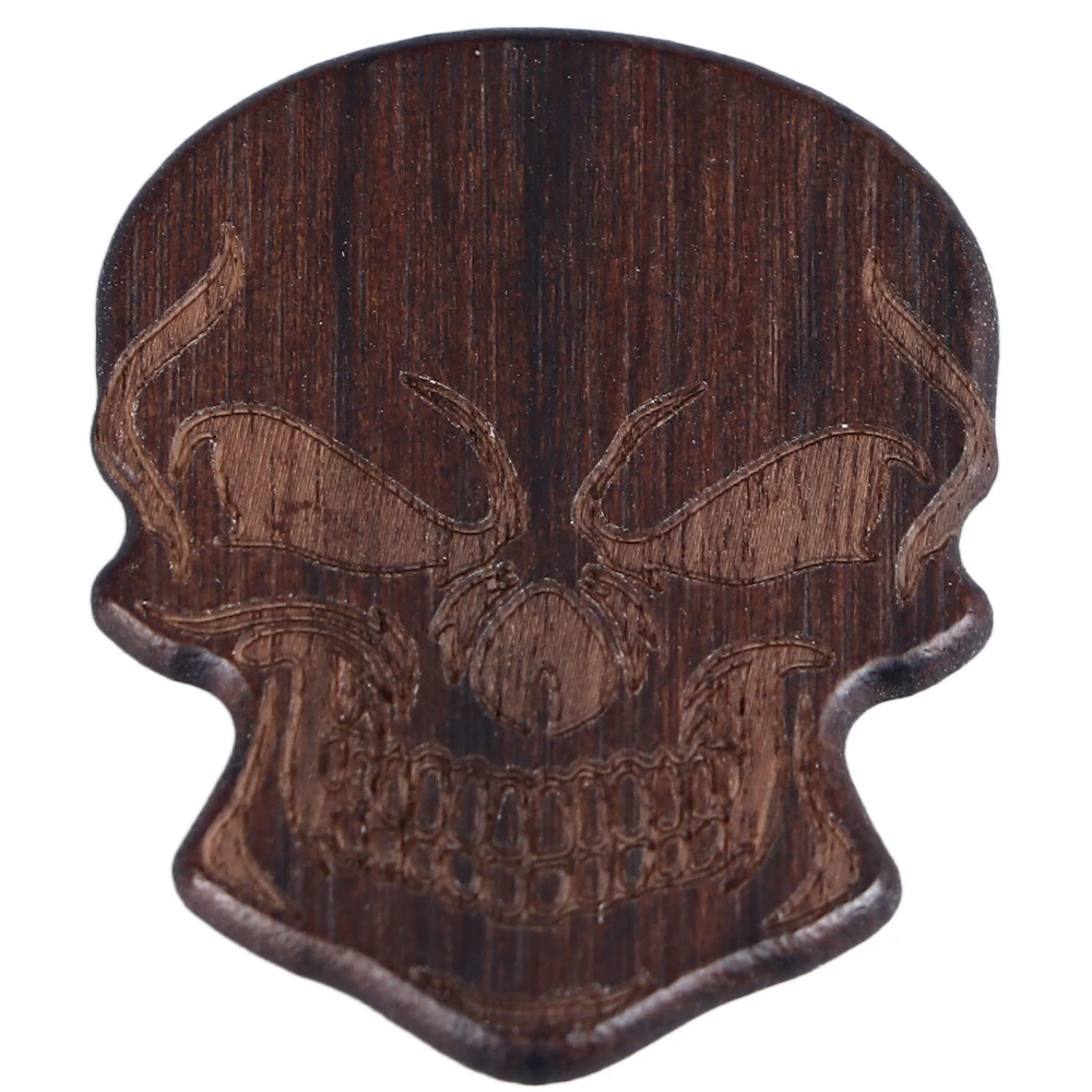 Cool Skull Guitar Pick Halloween Horrible Solid Wood Musical Instrument Accessories Type B(chacate Preto)