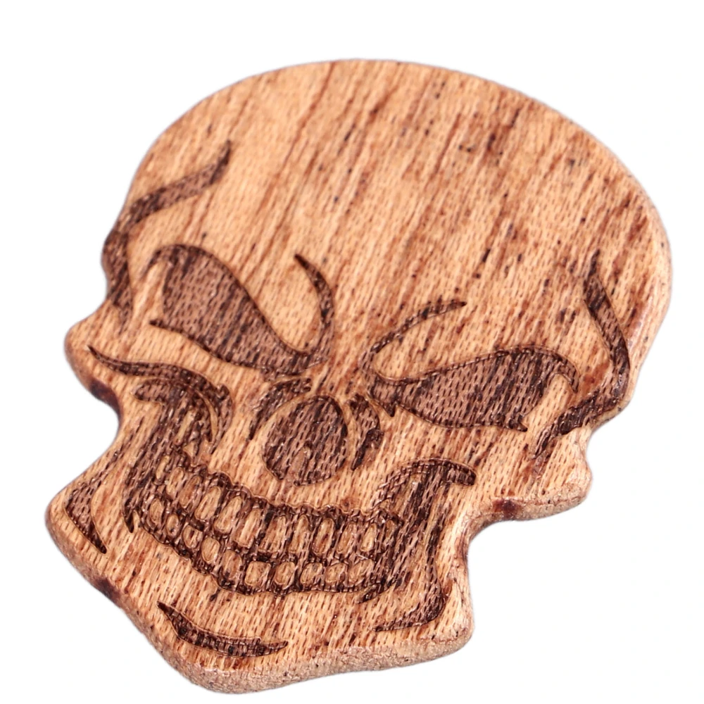 Cool Skull Guitar Pick Halloween Horrible Solid Wood Musical Instrument Accessories Type B(sapele)