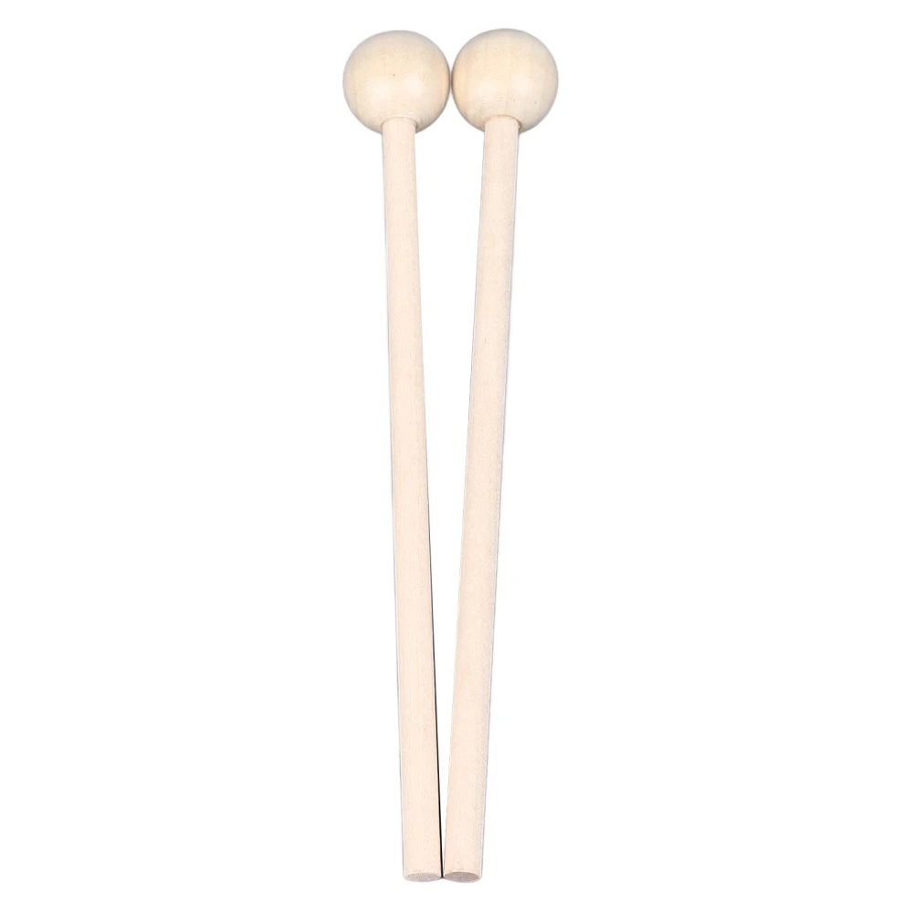 2 Pcs Ethereal Drumsticks Solid Wood Hand Pan Drum Mallet Round Head Drum Sticks Short