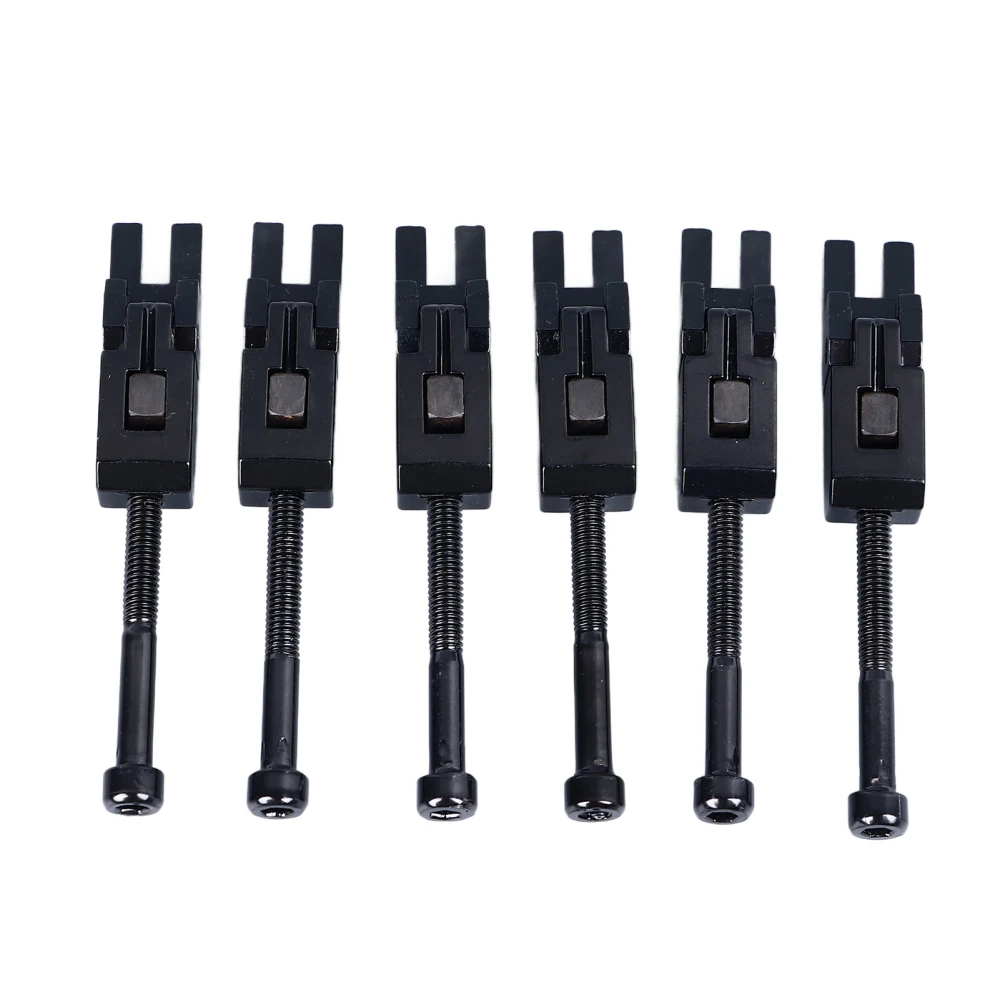 6Pcs Electric Guitar Bridge Saddle Double Locking Tremolo Metal Roller Screw Saddle Replacement Black