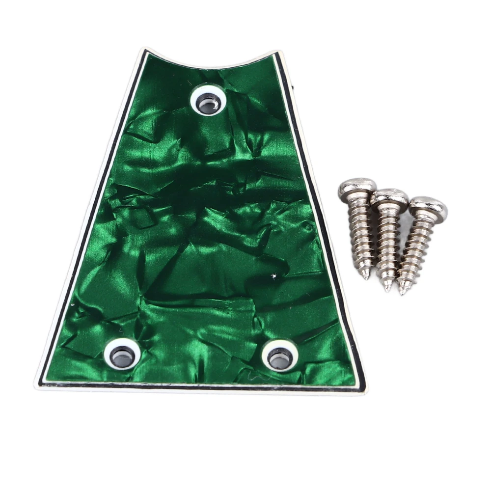 Guitar Truss Rod Cover 3 Hole Triangular Beautiful Pattern Plastic Truss Rod Plate for Replacement GR41 Green Pearl