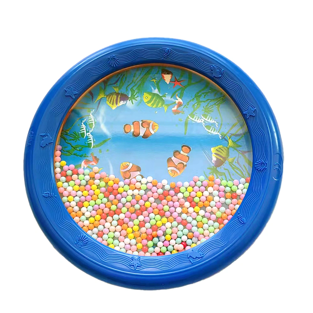 Wave Bead Ocean Drum Plastic Educational Gentle Ocean Sound Drum Percussion for Children Adults 6in Blue Fish Pattern