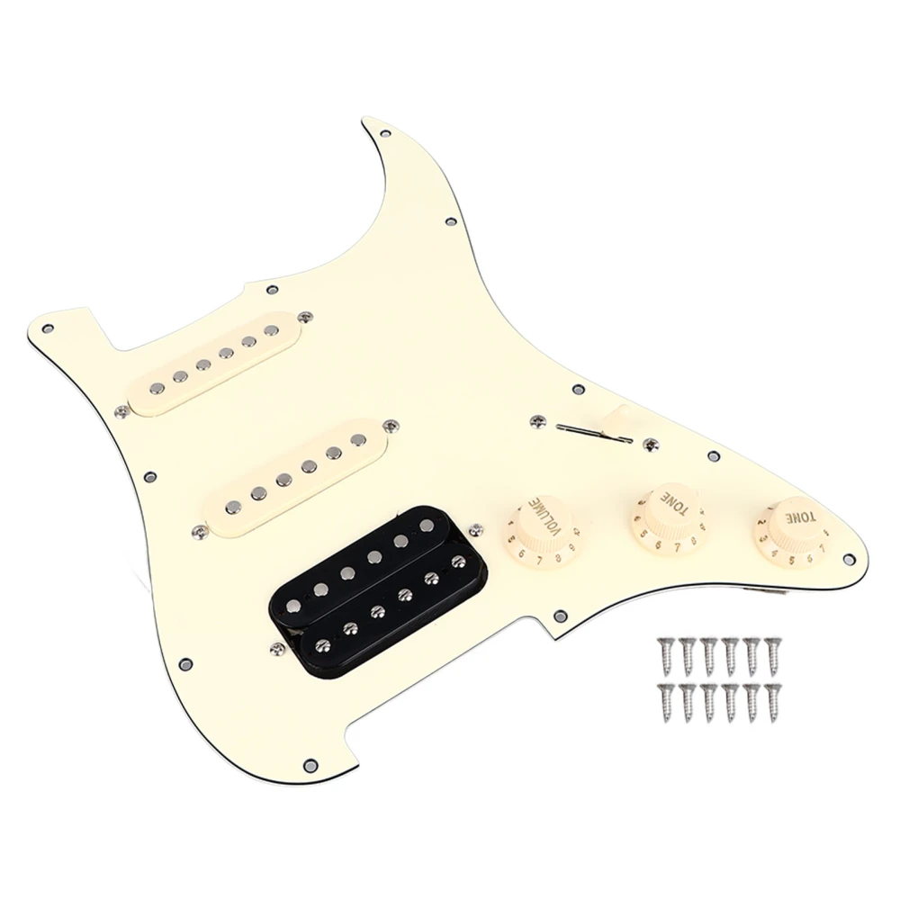 Electric Guitar Pickguard Plastic and Mental Electric Guitar Loaded Pickguard with Pickup SSH17 Beige