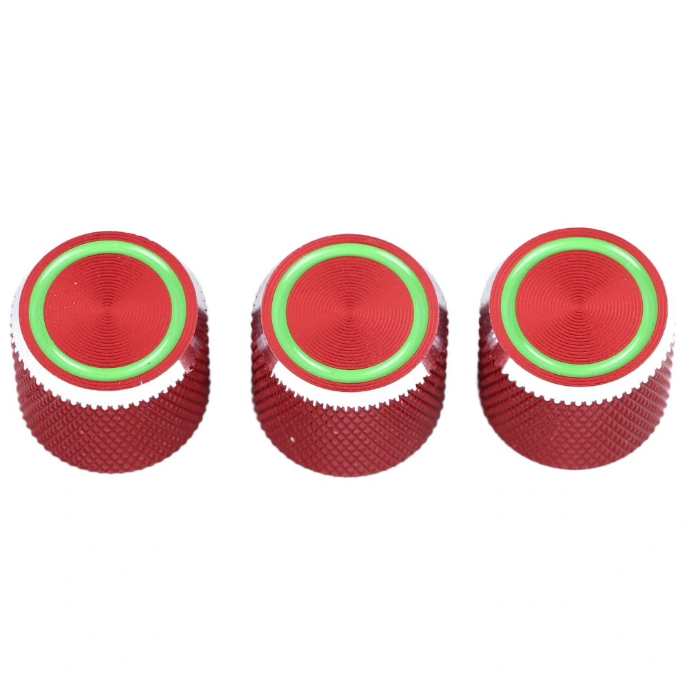 3PCS Potentiometer Control Knob Red Color Metal Electric Guitar Volume Tone Control Knob for GD137