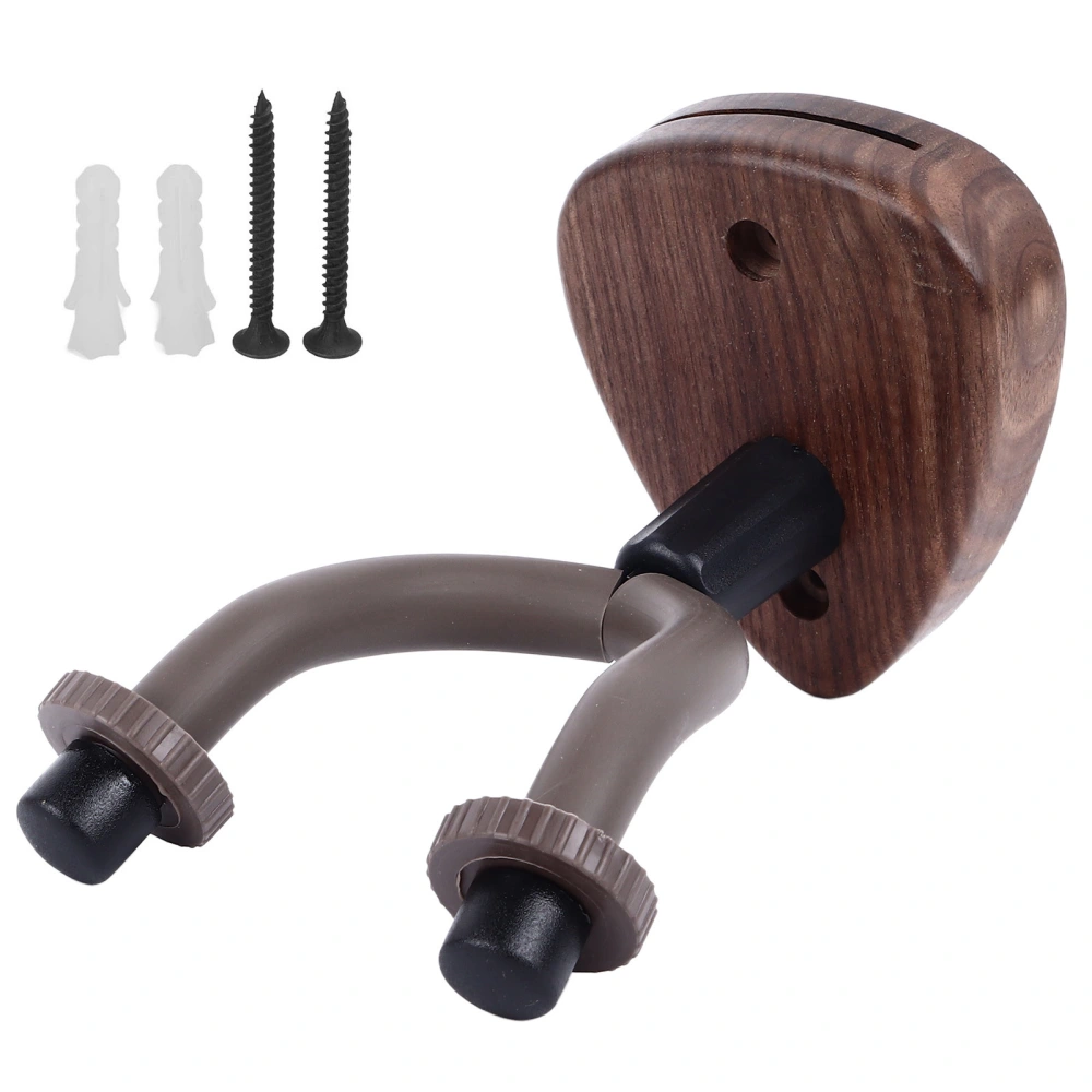 Guitar Neck Hanger Wall Mount Hook Stand with Wooden Base String Instrument Holder for Bass Banjo Violin Regular Type