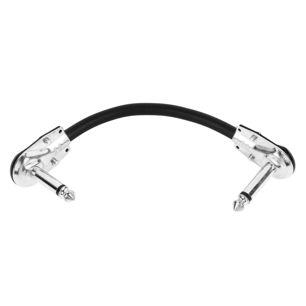 Guitar Effect Cable PVC Anti Wind Noise Suppression Portable Guitar Pedal Cord Patch Cable Flat Head Silver 15cm / 5.9in