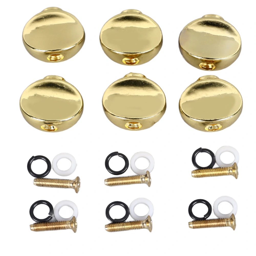 6Pcs Guitar Tuning Peg Buttons Metal Easy to Install Tuner Knobs Replacement for Acoustic Electric Guitar Gold