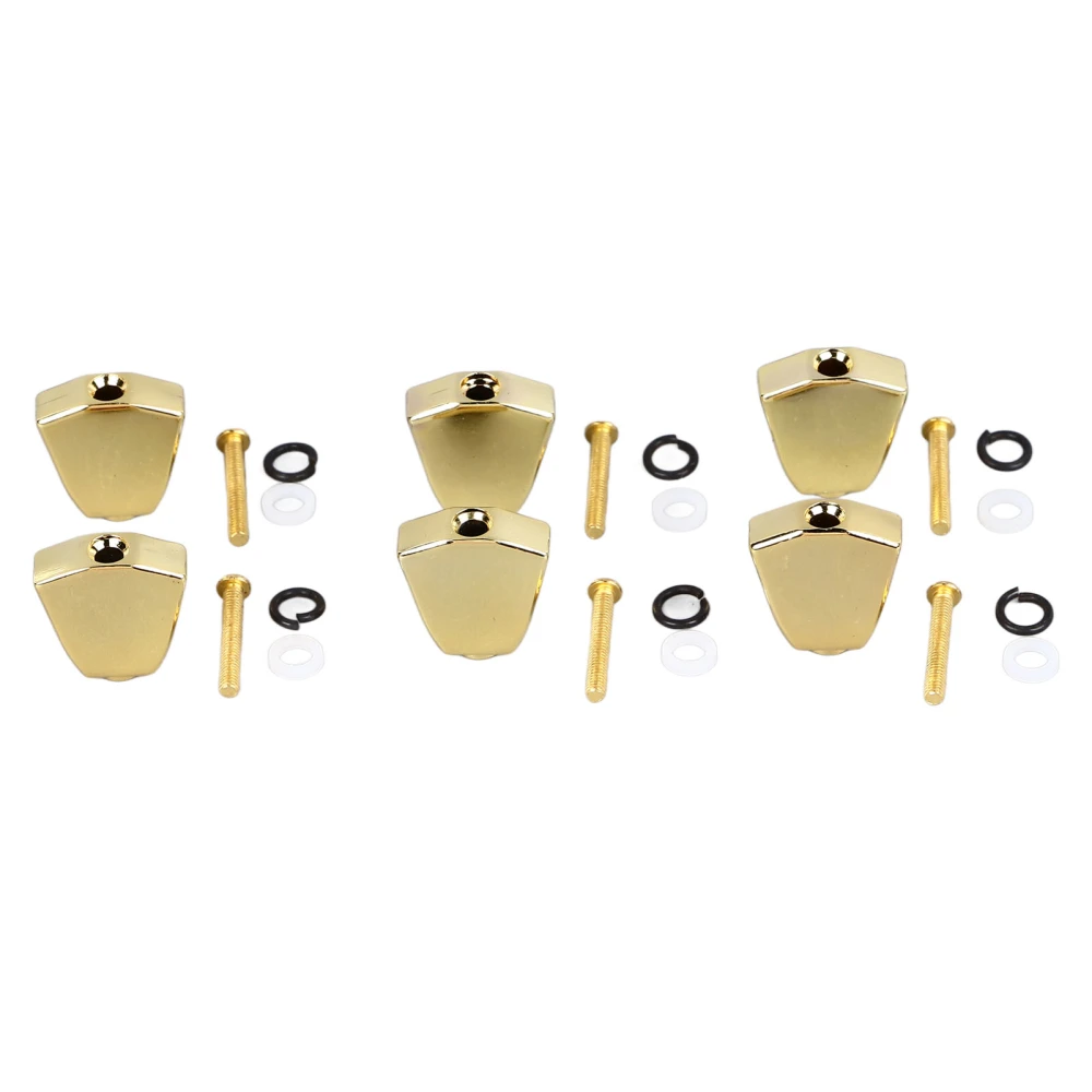 6PCS Guitar Tuner Machine Handle Tuning Key Button Head Metal Guitar Tuning Peg Button Gold