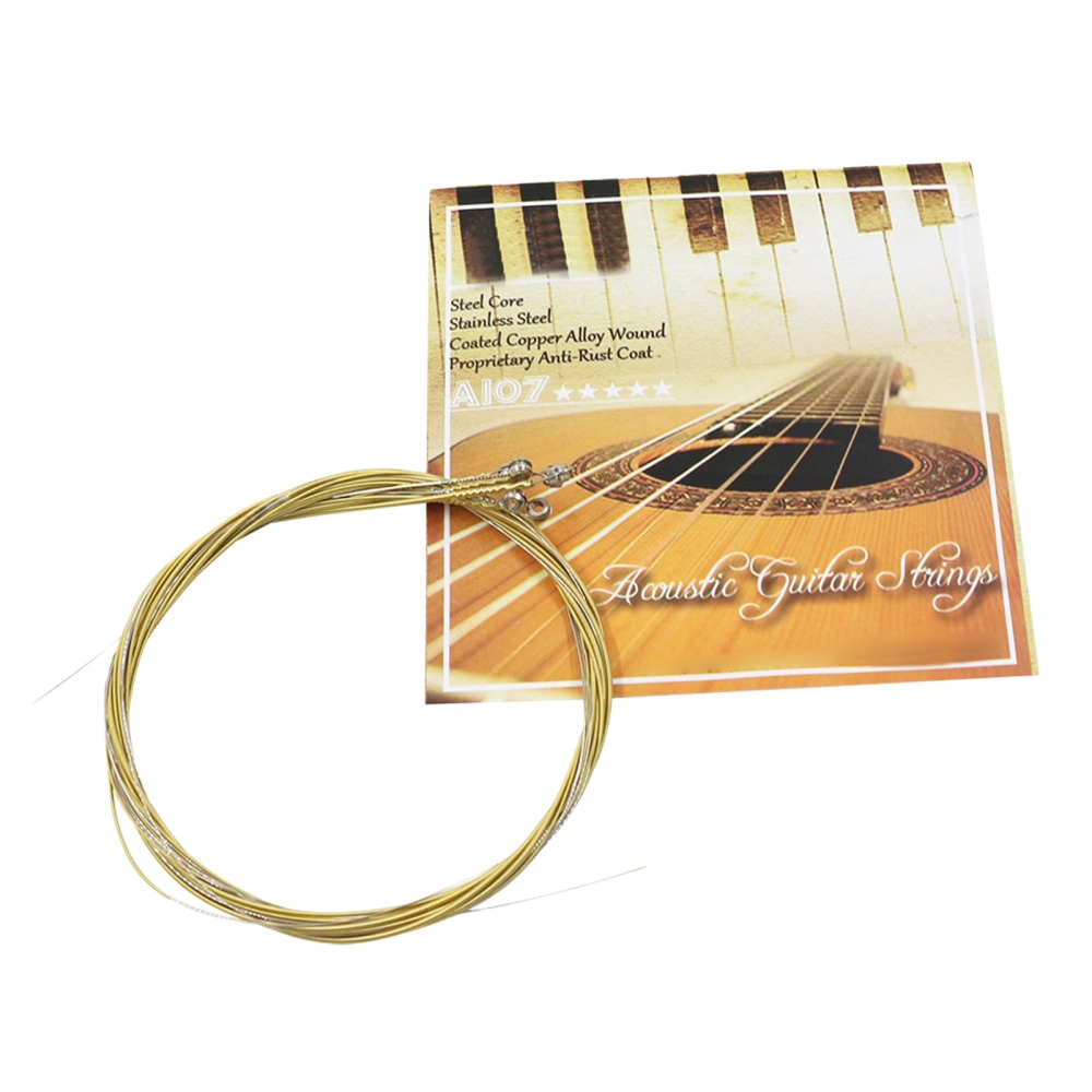 Acoustic Guitar Strings Brass Alloy Standard Lightweight 6 String Guitar Replacement Strings