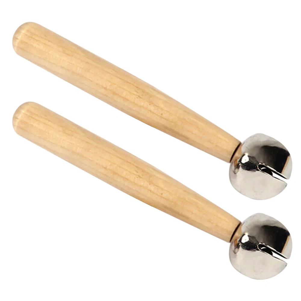 Wooden Handle Bell Early Education Hand Development Percussion Instruments Toy for Home Kindergarten