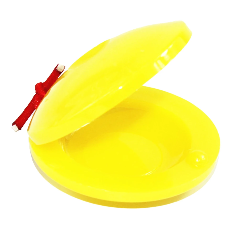 Children Finger Castanet Plastic Castanet Musical Instrument Rhythm Educational Toy for Kids Yellow