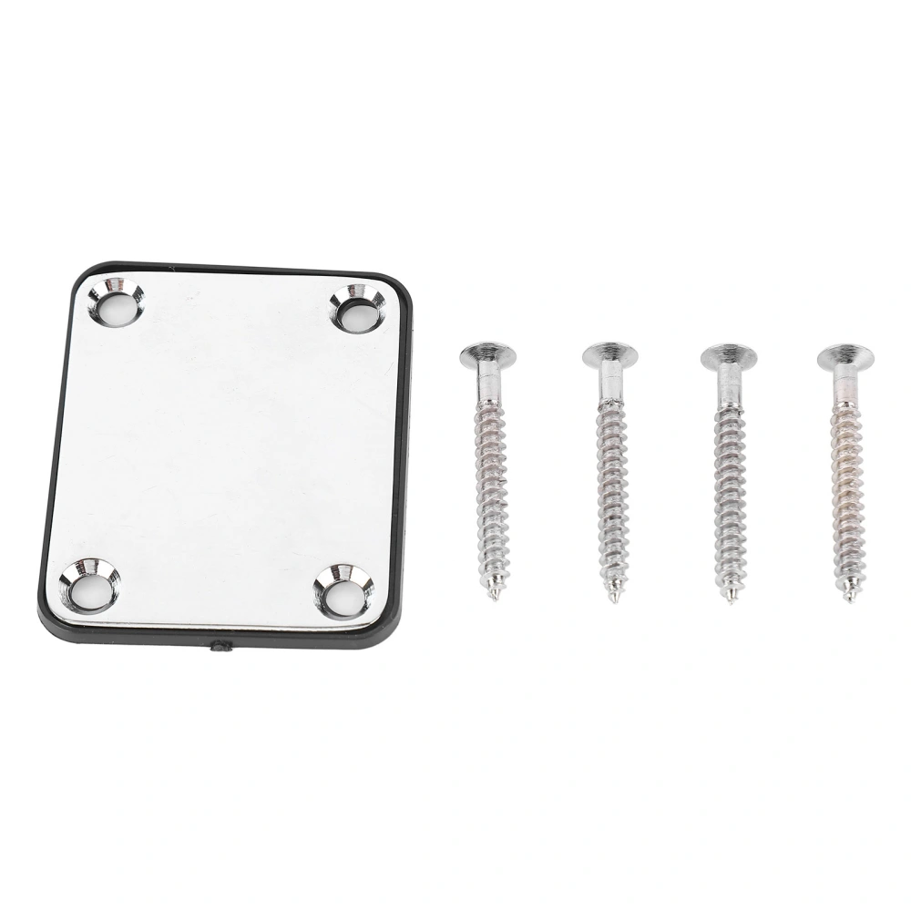 Electric Guitar Neck Plate Metal Guitar Neck Reinforcing Protective Board for Replacement Silver