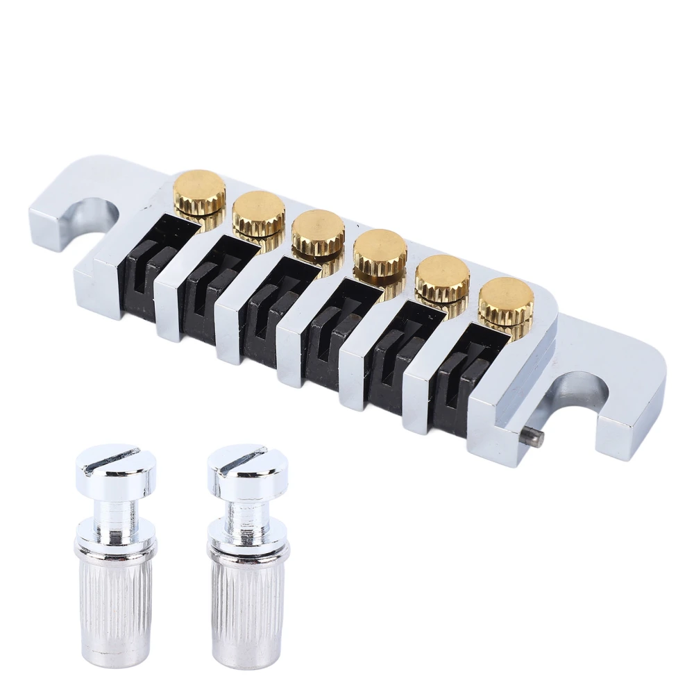 Guitar Tune Roller Saddle Bridge Tailpiece with 2 Studs Electric Guitar Tune Bridge Tailpiece Stop Bar for LP
