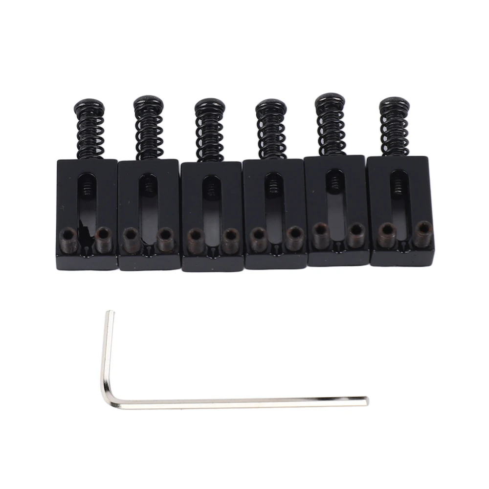 6 Pcs Electric Guitar Bridge Saddle Standard Zinc Alloy Guitar Tremolo Bridge Roller Saddles for Replacement Black