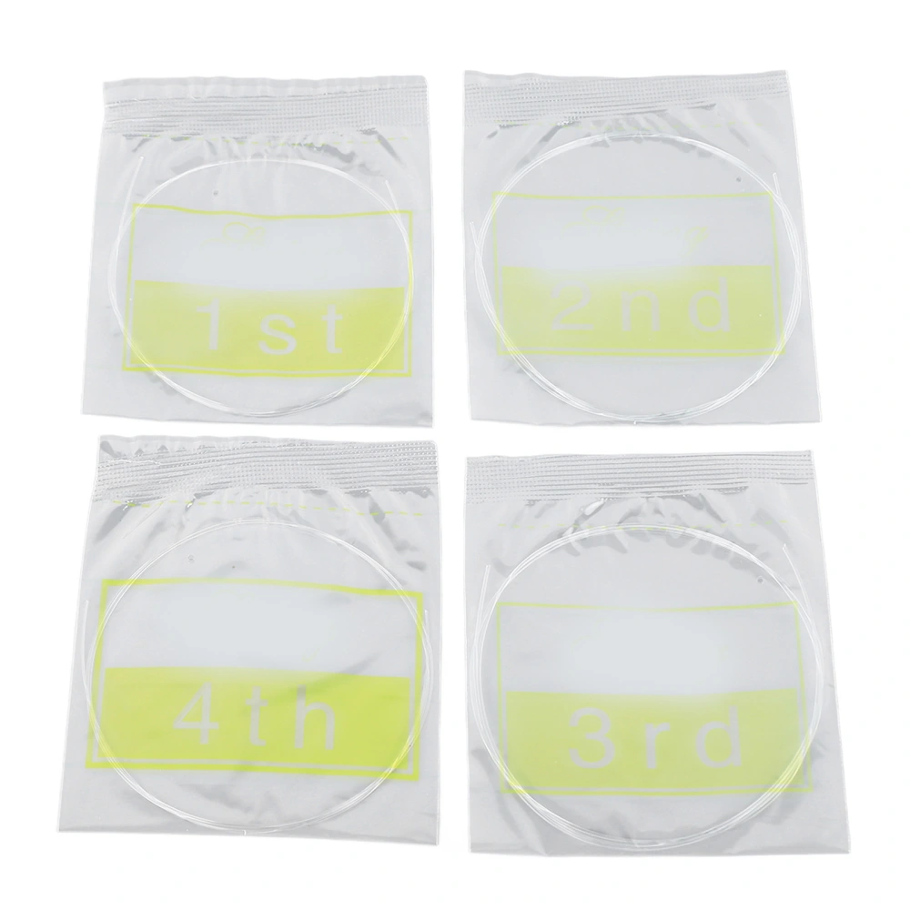 4Pcs Ukulele String Nylon String Good Sound Quality Transparent Instrument Accessory