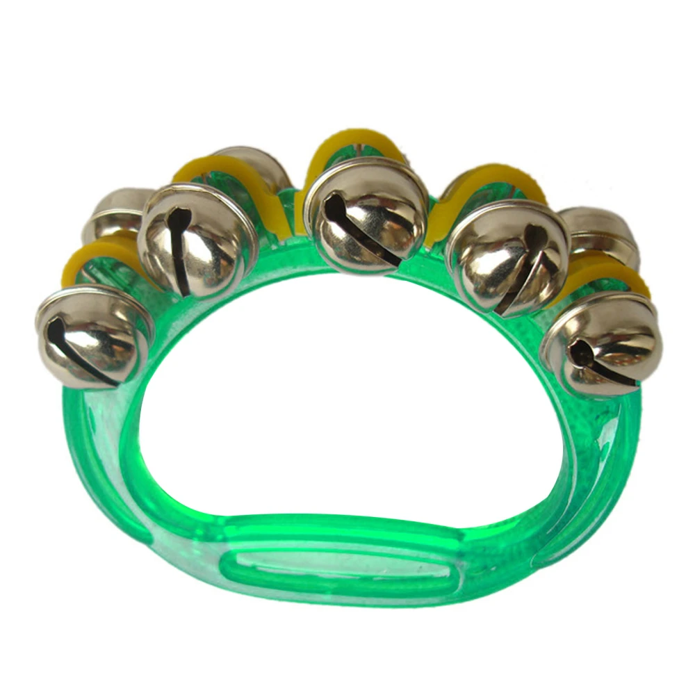 Band Wrist Bell Hand Ankle Jingle Plastic Transparent Kids Musical Percussion Instrument Early Education Toy Green