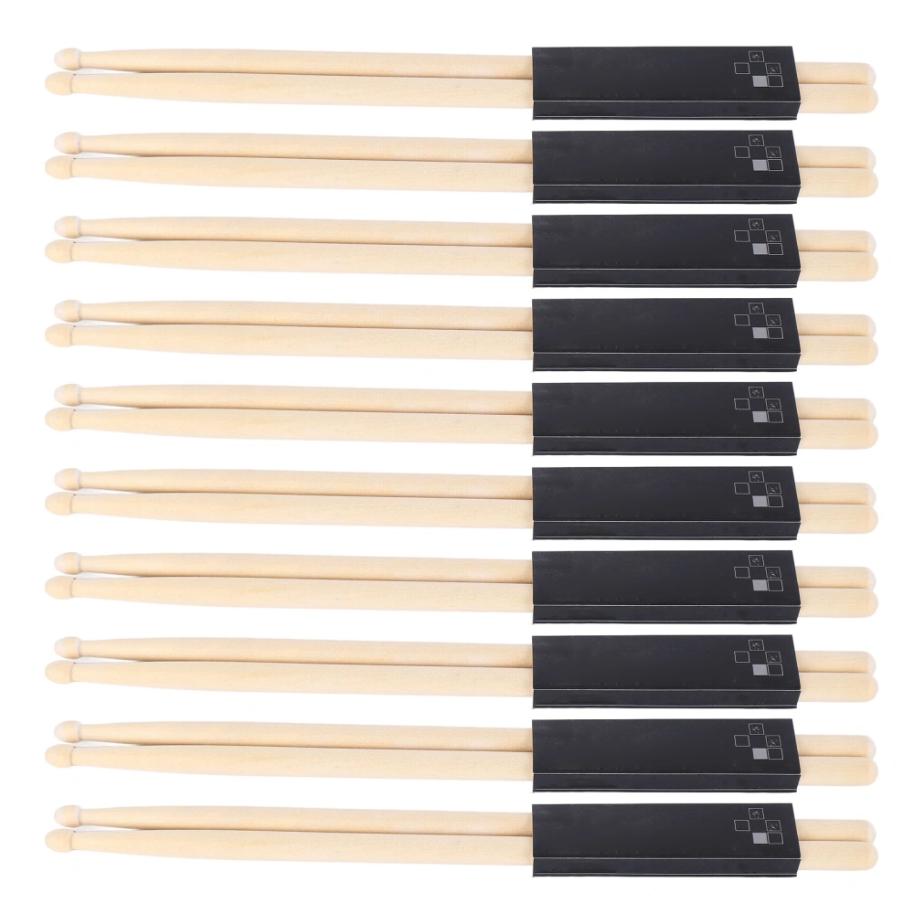 10 Pairs Drum Mallet 7A Wood Drumstick Wooden Drum Stick Instrument Accessory for Playing Replacement