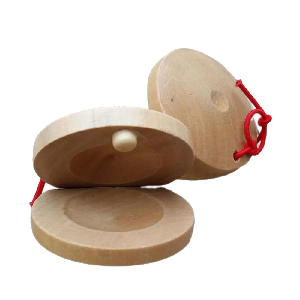Children Finger Castanet Wooden Castanet Musical Instrument Rhythm Educational Toy for Kids