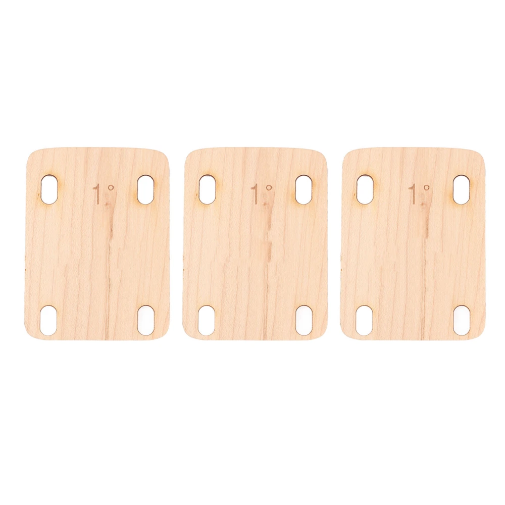Electric Guitar Neck Shim Maple Wood Neck Shim Spacer Instrument Accessory for Replacement 3pcs 1°