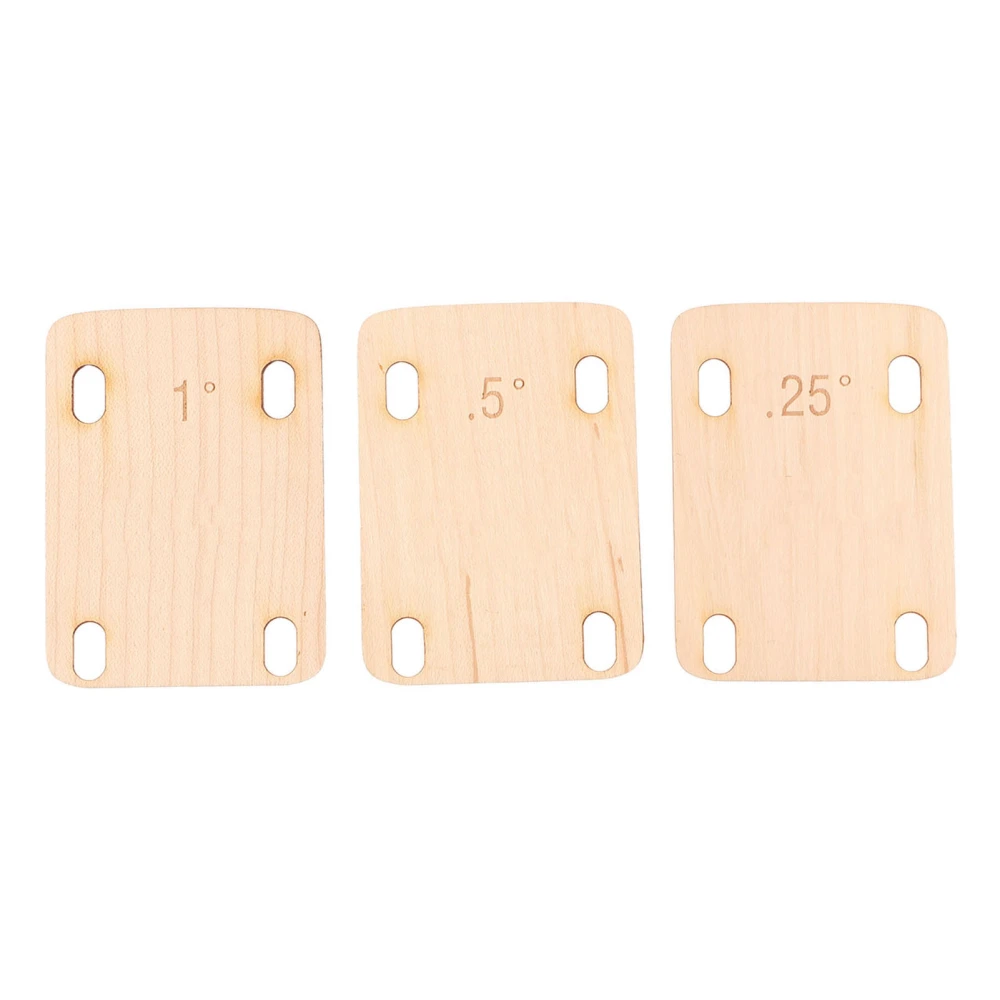 Electric Guitar Neck Shim Maple Wood Neck Shim Spacer Instrument Accessory for Replacement 1pc 1° 1pc 0.5° 1pc 0.25°