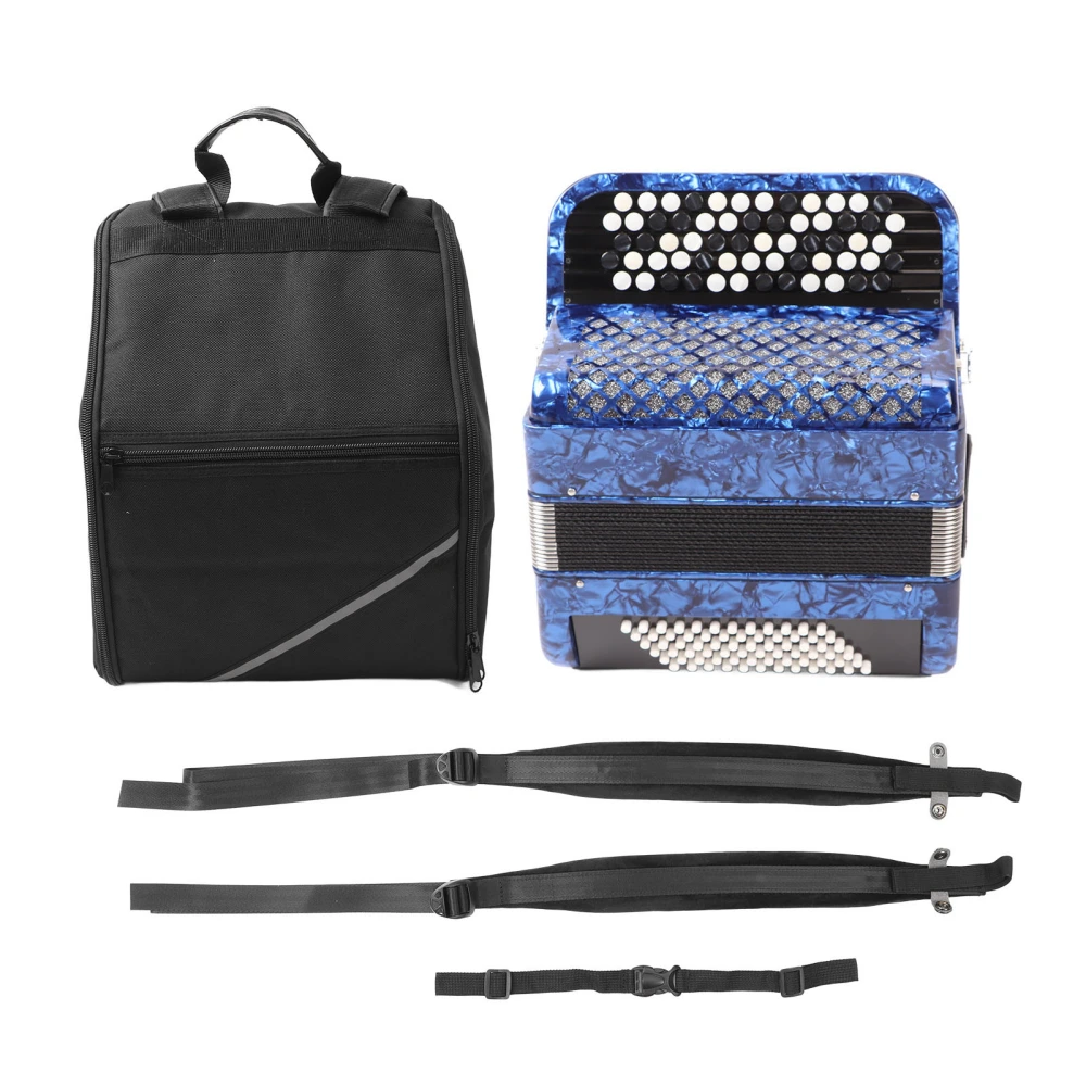 Accordion 62 Keys 60 Bass Key Professional Playing Instrument for Beginner Examination Dark Blue