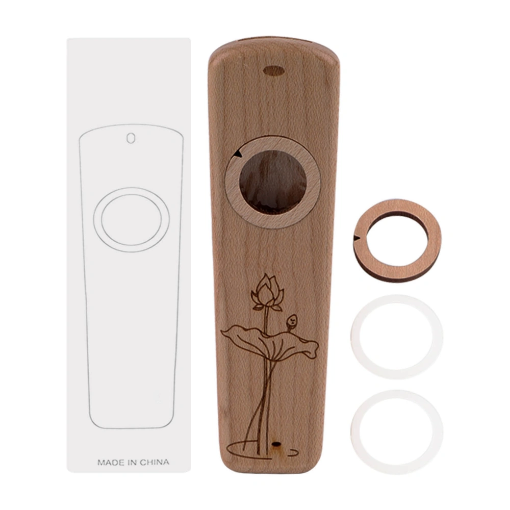 Wood Kazoo Lightweight Portable Kazoo Guitar Partner Flute Musical Instrument Gift Walnut