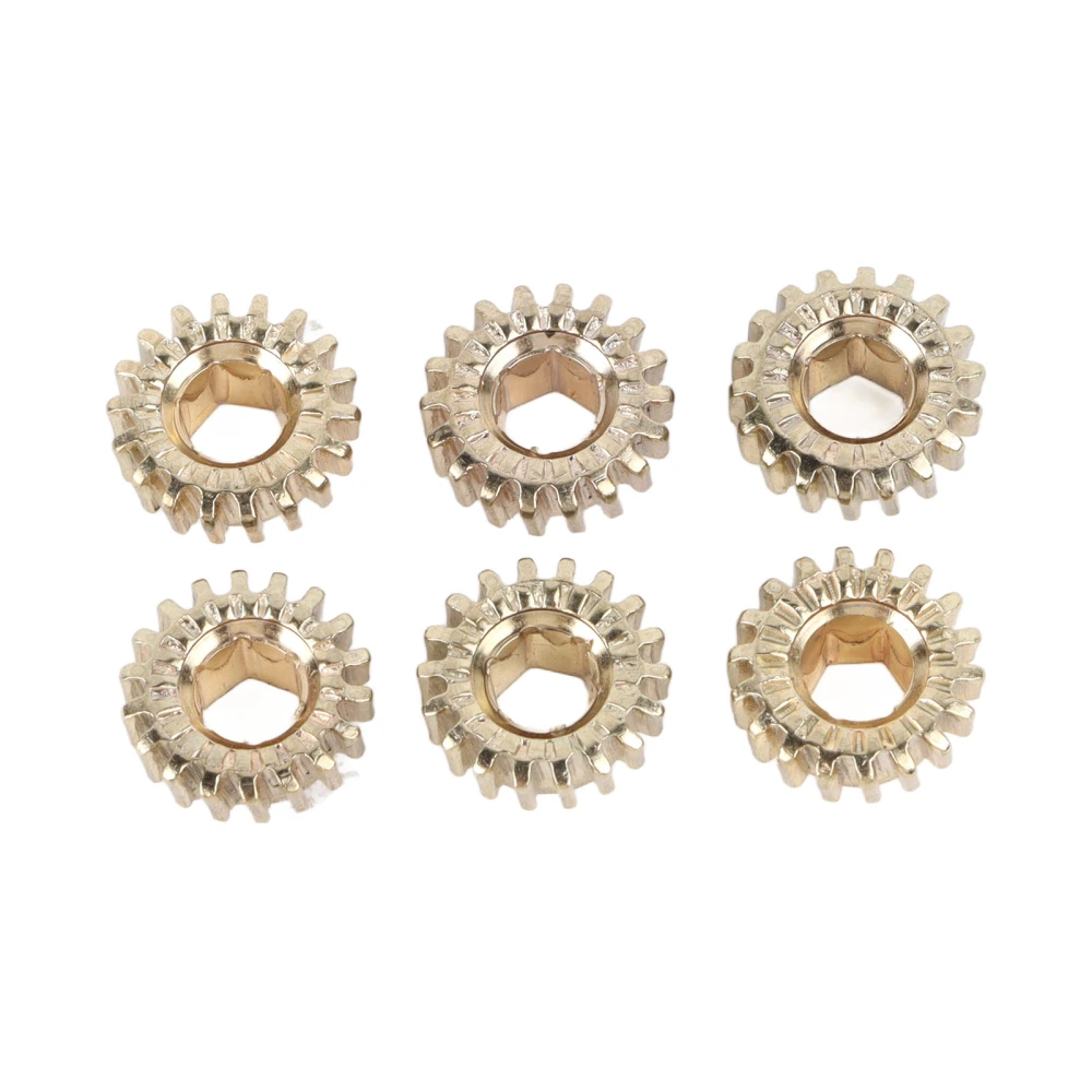 6PCS Guitar Tuner Peg Gears Metal Hex Hole Gear String Button Gear for Folk Classic Electric Guitars Gold