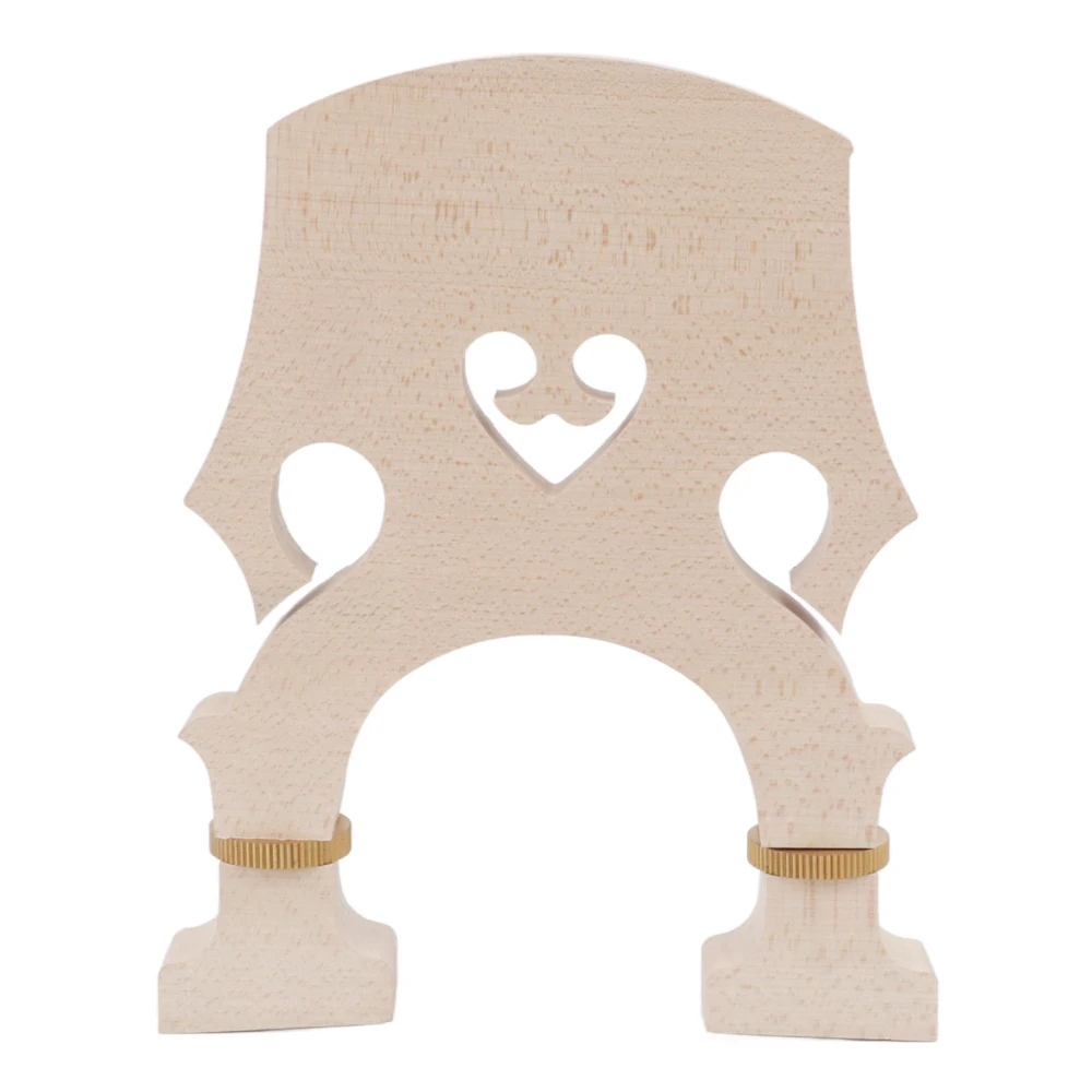 Violin Bridge Maple Wood Adjustable Brass Screw Double Bass Bridge for Replacement 1/4