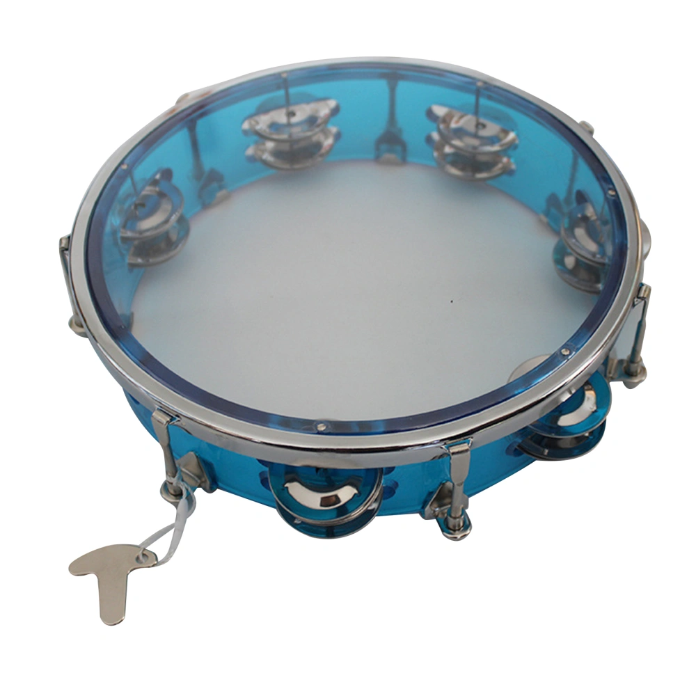 Hand Drummer Clapping Drum Percussion Tambourine Metal Kids Musical Educational Instrument Toy 8in Blue