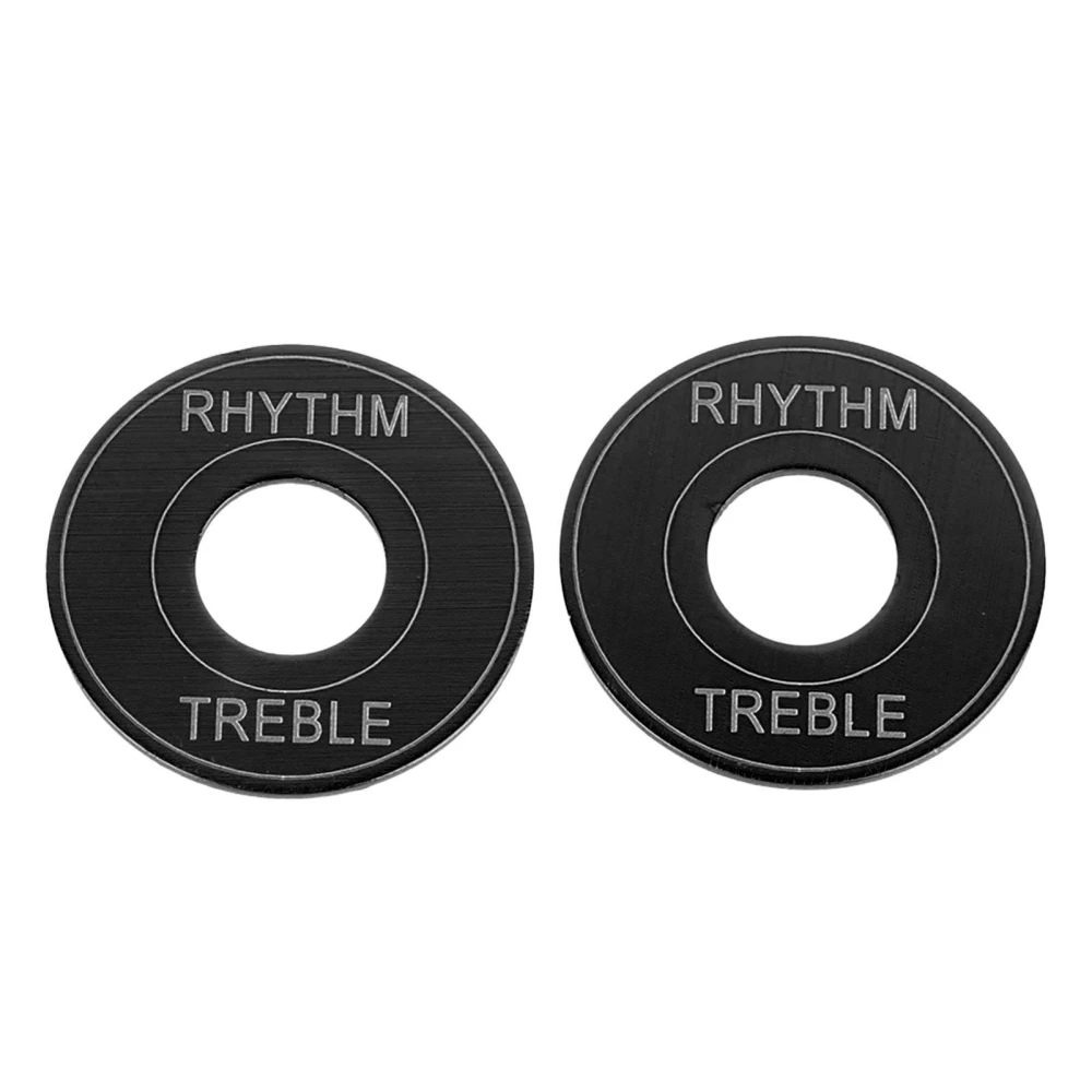 2PCS Electric Guitar Switch Gaskets Three Gear Toggle Switch Indicator Washer Rhythm Treble Ring Plate Black