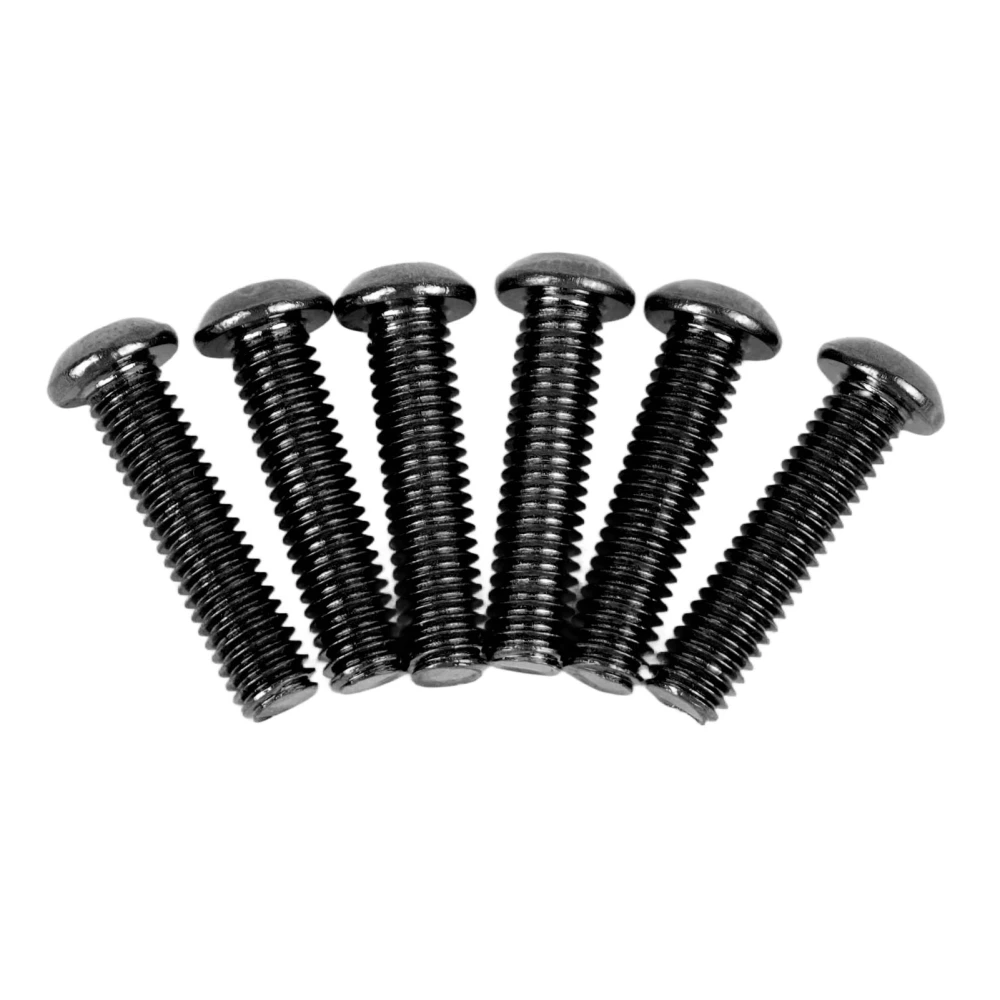 6 PCS Double Rocker Bridge Saddle Mounting Hex Screws Instrument Accessories Lock Screws for Electric Guitar Bass Black