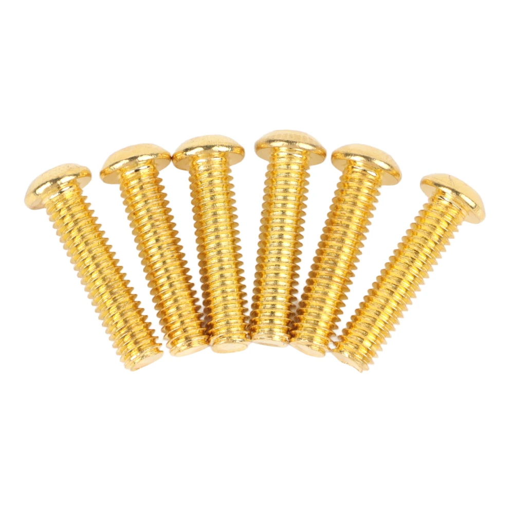 6 PCS Double Rocker Bridge Saddle Mounting Hex Screws Instrument Accessories Lock Screws for Electric Guitar Bass Gold