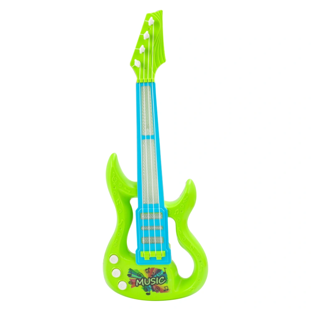 Electric Guitar Toy Multifunctional Folding Kids Guitar Piano Music Education Toy for Children Green