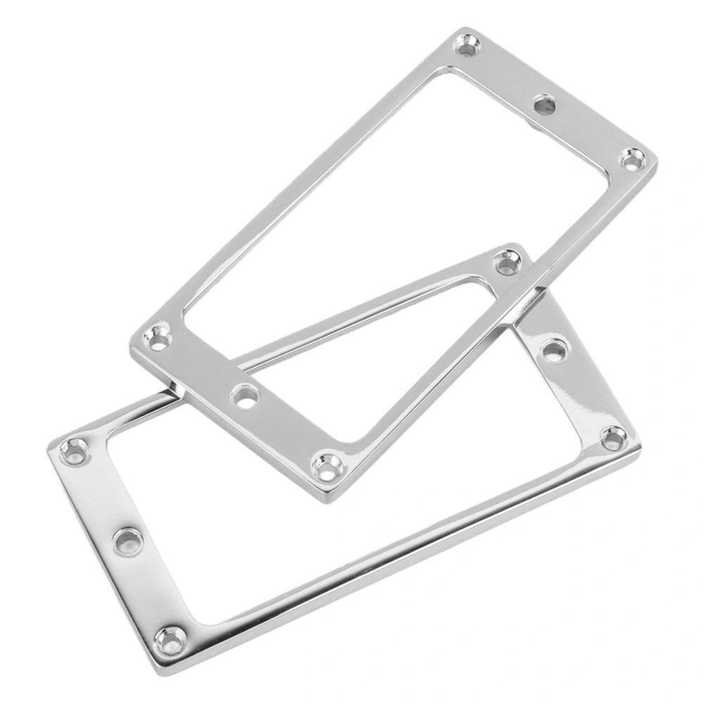 2PCS Electric Guitar Pickup Frame Zinc Alloy Flat Humbucker Pickup Mounting Ring Cover 4x4mm Silver