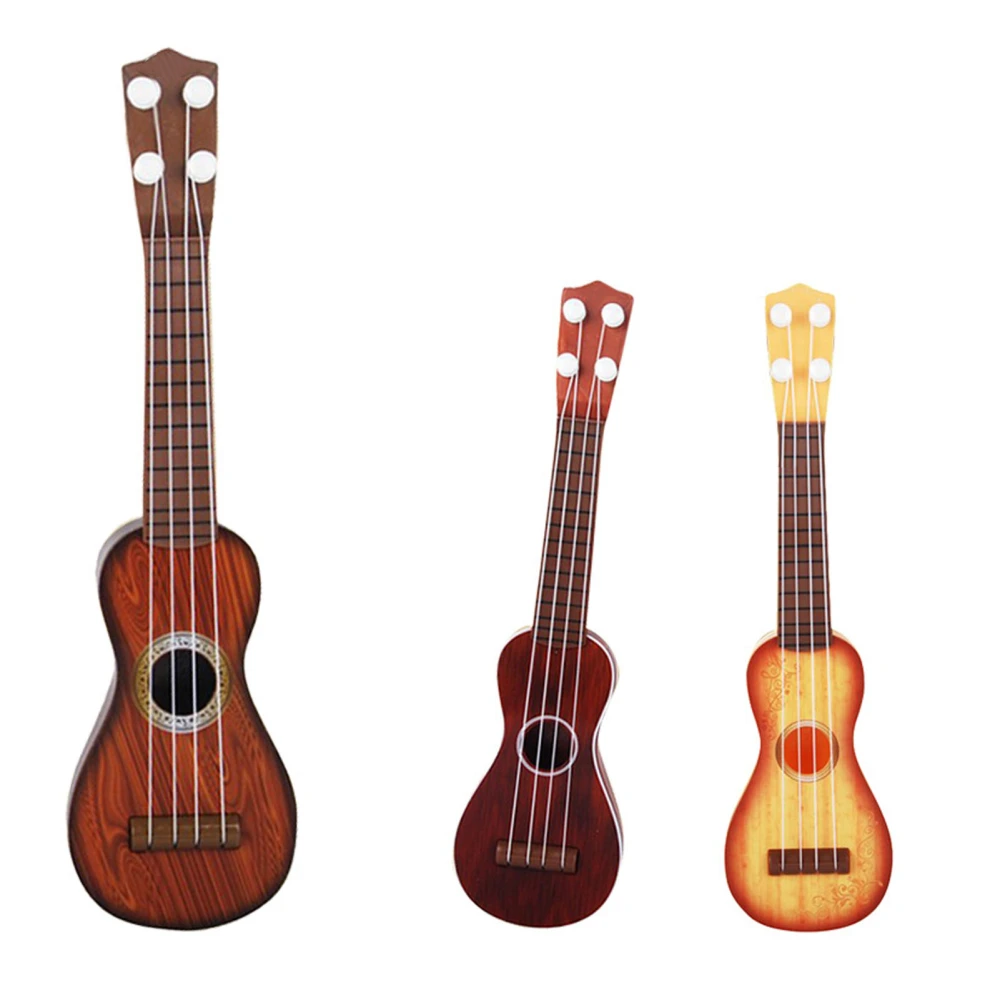 Kids Ukulele Toy 4 Strings Excellent Sound Simulated Guitar Musical Instrument for Beginners Gourd