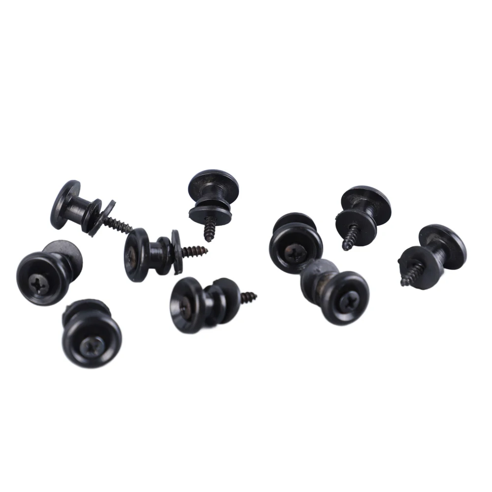 10 Pcs Guitar Strap Lock Button Mushroom Style Adjustable Universal Strap Lock Pin for Ukulele Bass Black