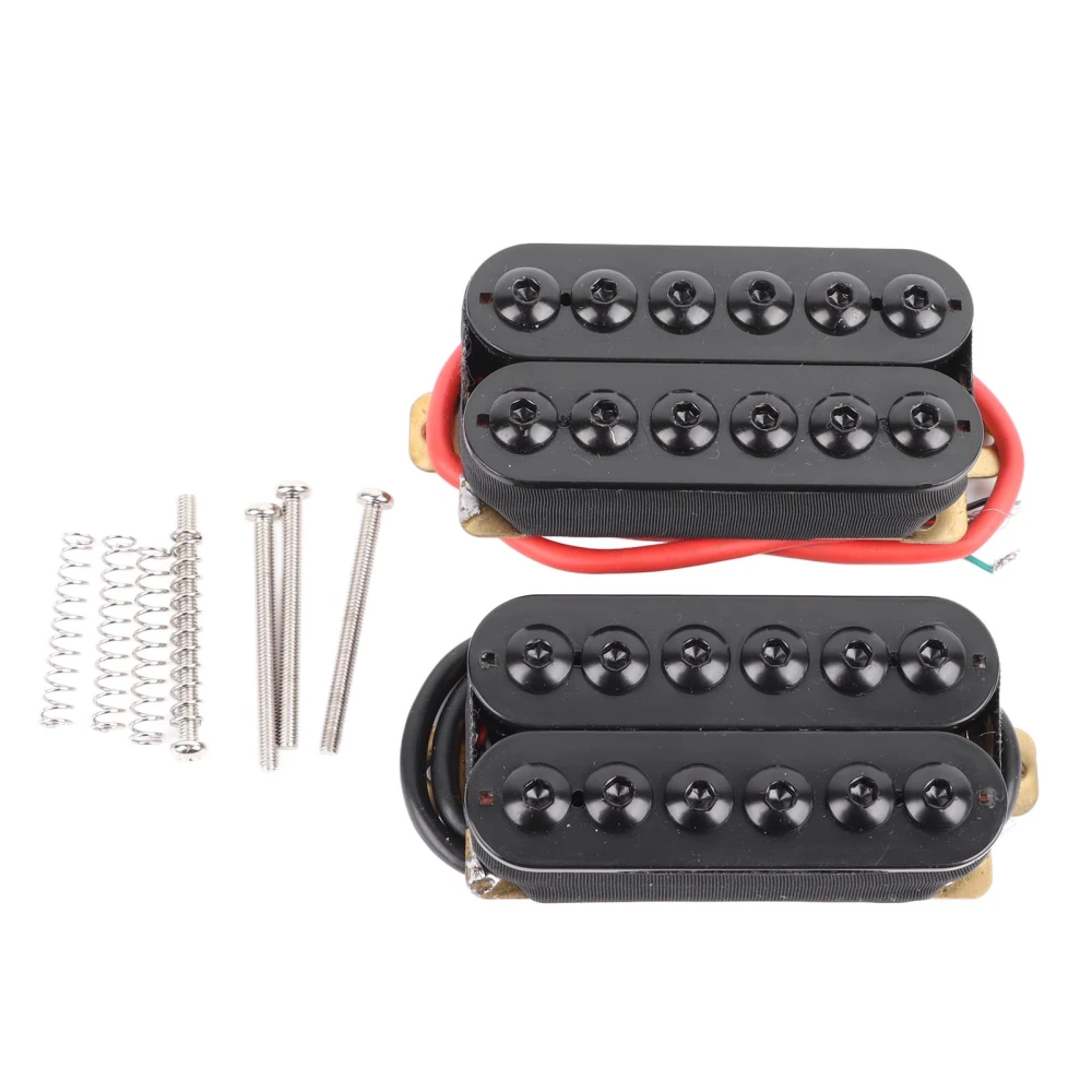 Double Coil Pickup Metal for Neck Bridge Hex Large Magnetic Head Electric Guitar Accessories Black