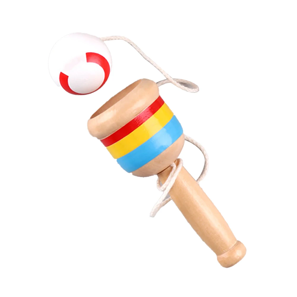 Mini Wood Catch Ball Cup Catch Ball Toys for Traditional Games Competition Program Kindergarten Supplies White
